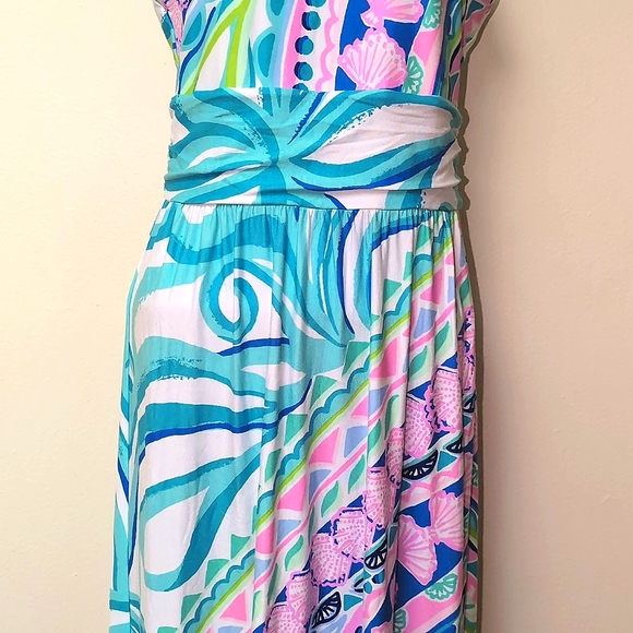 NWT Lilly Pulitzer XS Marco Maxi Dress Multi Coco Island Engineered Dress - Picture 4 of 16